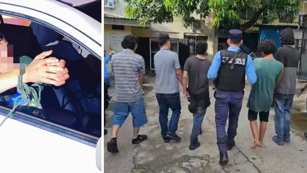 Policía rescata en San Pedro Sula a joven atado y detiene a cinco sospechosos