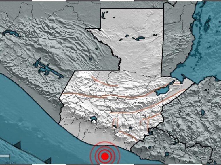 Sismo de magnitud 4.6 frente a las costas de Guatemala