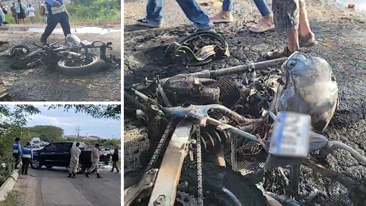 Dos motociclistas mueren tras choque e incendio en la CA-7, La Paz