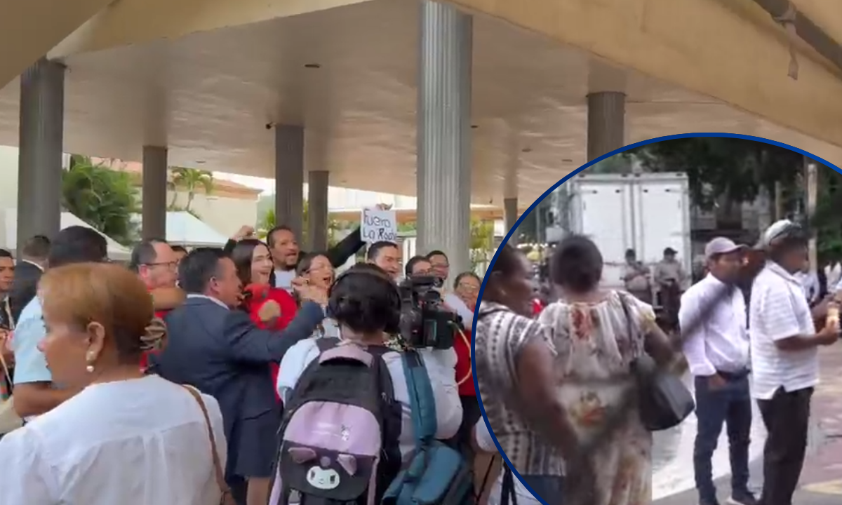 Tenso intercambio de consignas entre diputados de Libre y bases nacionalistas en los bajos del Congreso